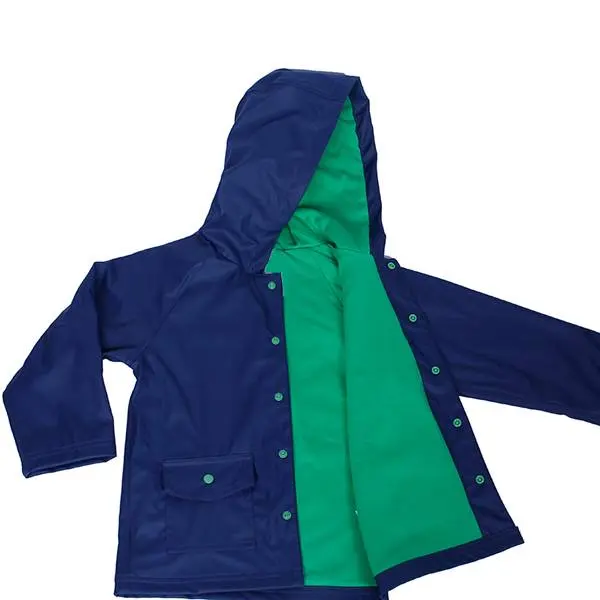 Raincoat Rubberrized waterproof PU quality seam welded cotton lining